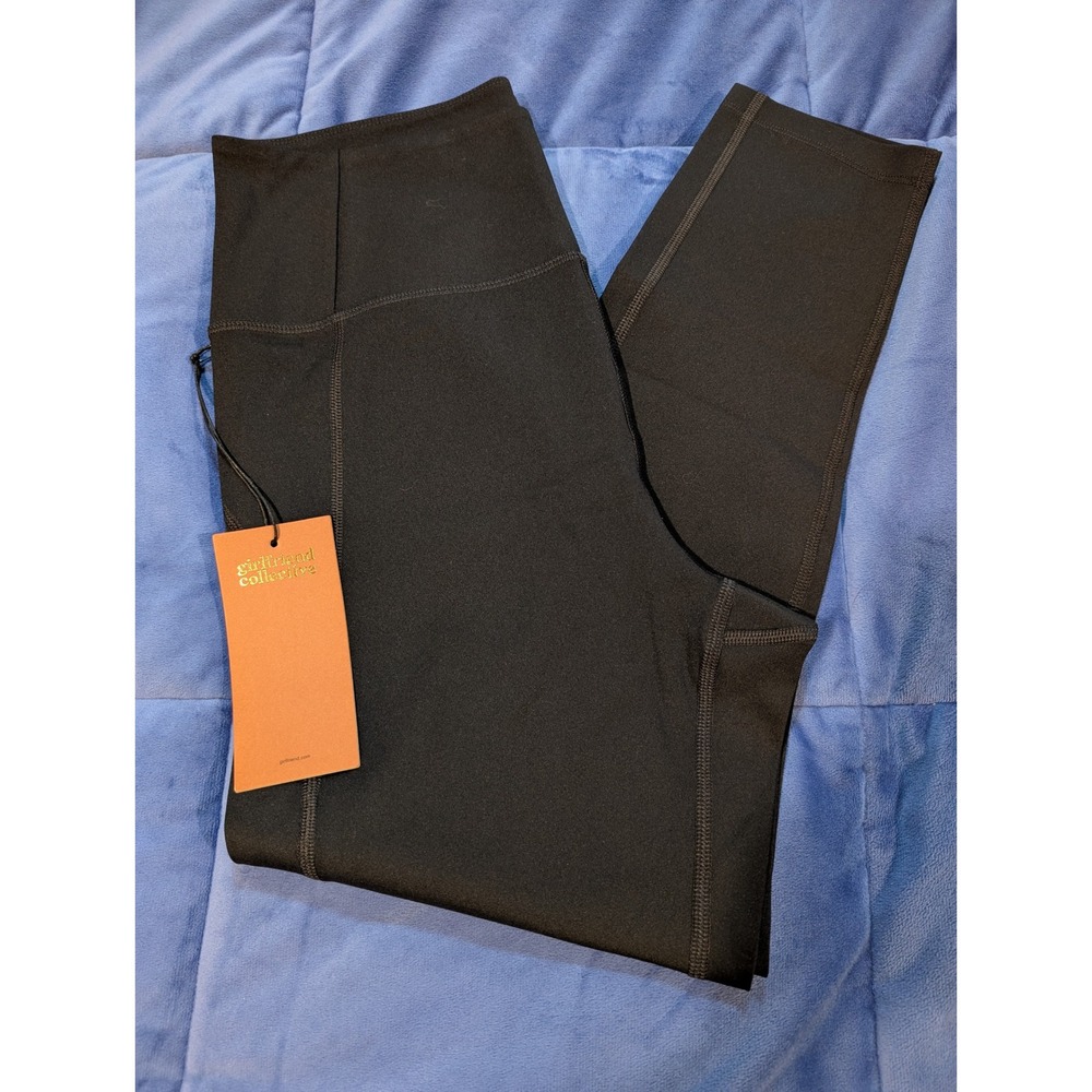 Girlfriend Collective Leggings Women L Black High Rise Compressive NWT